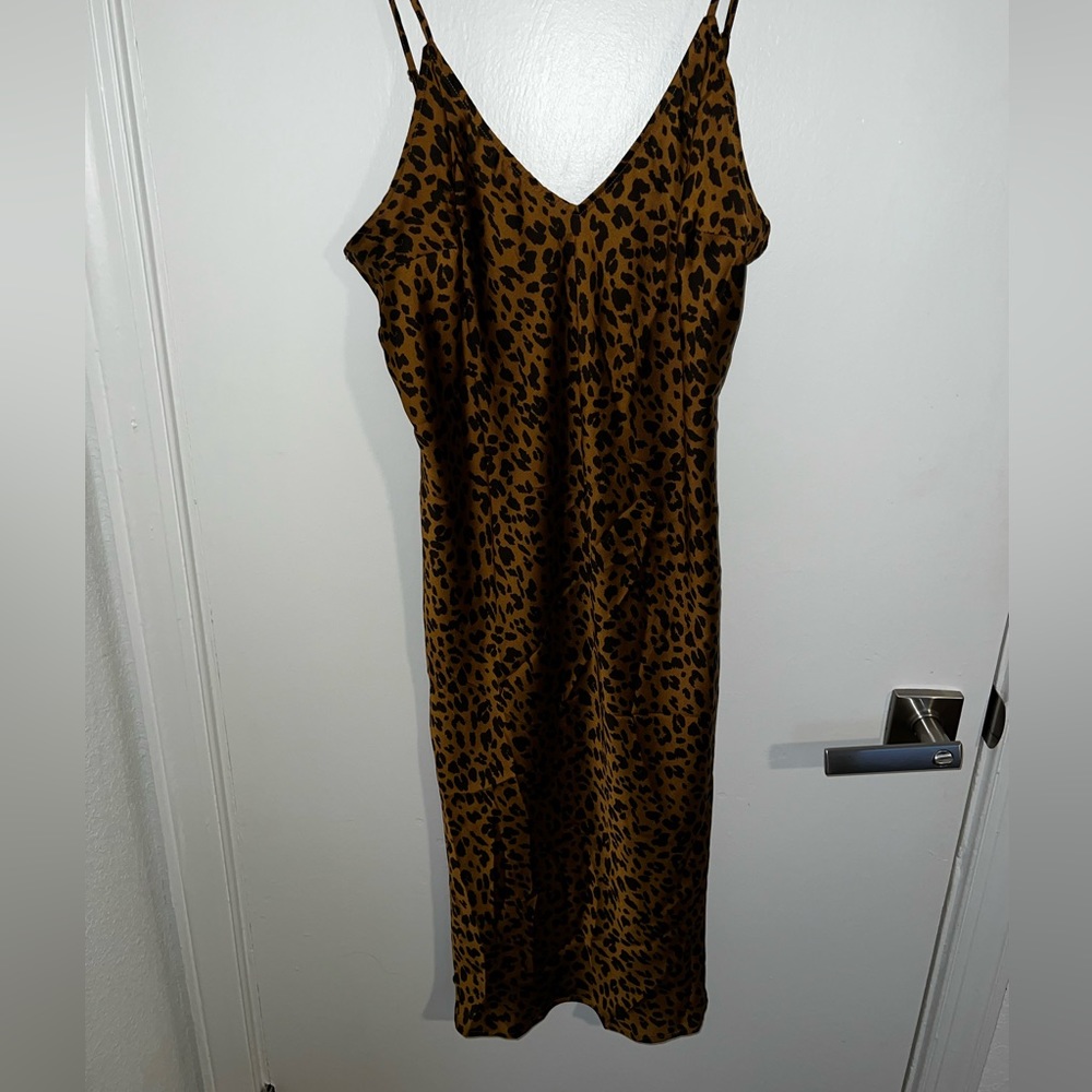 Midi Cheetah slip dress